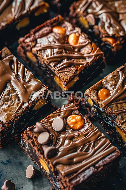 الكيك المخبوز المحشي بالشوكولا، الحلويات العربية الشرقية الشهية، أطعمة ومأكولات مليئة بالسكريات والسعرات الحرارية، فنون تقديم الطعام في مطاعم المملكة العربية السعودية