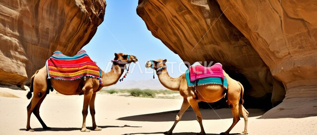 التكوينات والتشكيلات الصخرية، التلال والكثبان الرملية، المحميات الطبيعية لتربية ورعاية الابل، رعاية الثدييات والمواشي وحيوان الجمل في صحاري المملكة العربية السعودية، ناقتان عربيتان أصيلتان في المناطق الصحراوية، مفهوم الأصالة والعراقة