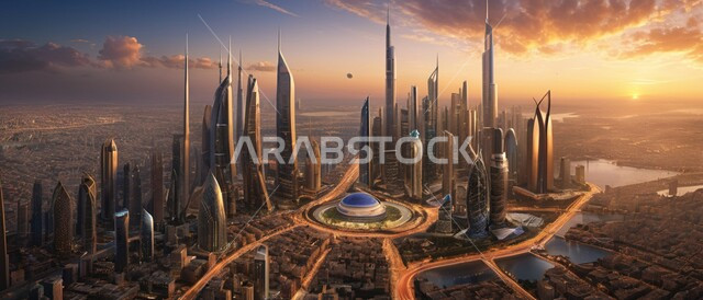 التقدم والتوسع العمراني في المملكة العربية السعودية، منظر تخيلي للأبراج وناطحات السحاب, أماكن و معالم سياحية مشهورة, رؤية مستقبلية سعودية 2030, الفن الهندسي المعماري للمباني والمنشآت السكنية والتجارية