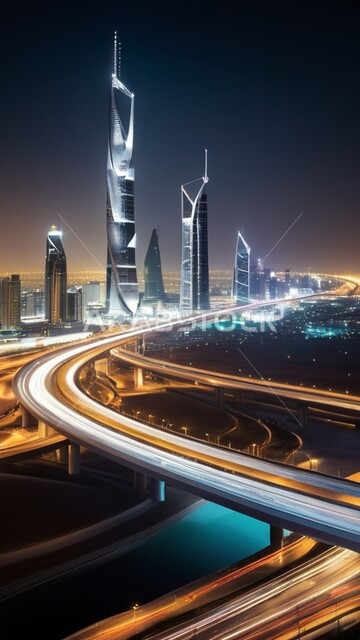 منظر تخيلي مستقبلي للتقدم و النمو العمراني, الفنون و التصاميم الهندسية المعمارية الحديثة لناطحات السحاب في المملكة العربية السعودية، الأبراج والمباني والمنشآت التجارية الشاهقة، رؤية مستقبلية سعودية 2030، مفهوم التطور الهندسي