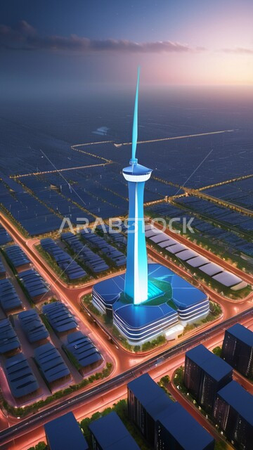 منظر تخيلي مستقبلي للتقدم و النمو العمراني, الفنون و التصاميم الهندسية المعمارية الحديثة لناطحات السحاب في المملكة العربية السعودية، الأبراج والمباني والمنشآت التجارية الشاهقة، رؤية مستقبلية سعودية 2030، مفهوم التطور الهندسي