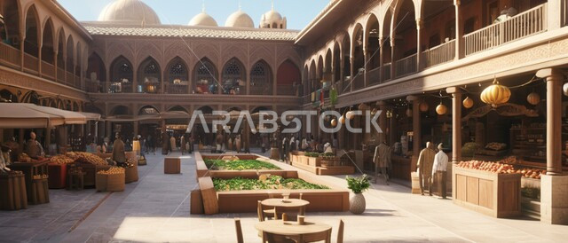 Worship and closeness to God, the architectural art of mosques in the Islamic style, the distinctive designs of domes and minarets, landmarks and sacred religious places in the Kingdom of Saudi Arabia
