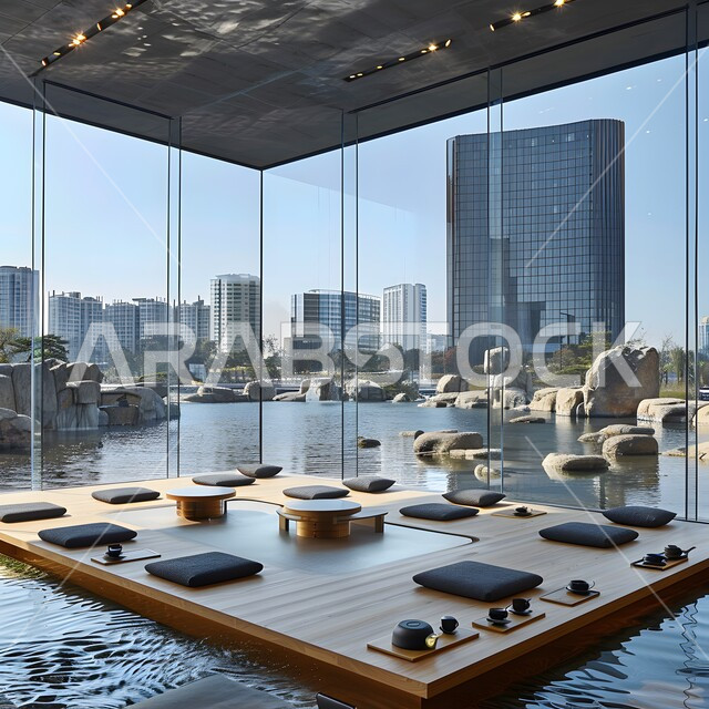 الفن الهندسي المعماري في إنشاء الواجهات الزجاجية للمقتاهي العصرية, الديكورات والتصاميم الداخلية للكافيهات والمطاعم، صالة مطعم بديكورات وألوان جذابة، أثاث داخلي راقي لمقهى على الطراز الحديث في المملكة العربية السعودية