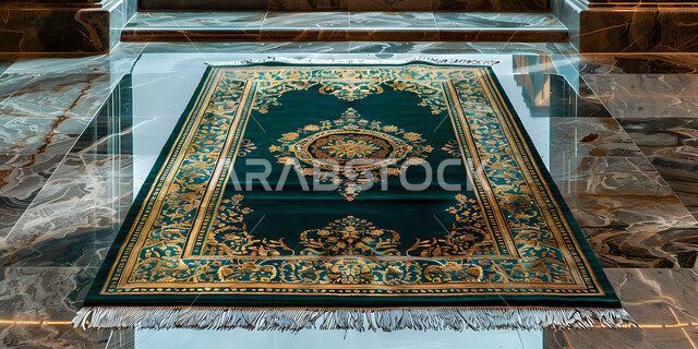 الدعاء و التضرع لرب العباد، أداء فرائض الصلاة بأوقاتها، مفهوم أركان الإسلام، سجادة صلاة إسلامية بتصميمات وألوان نابضة بالحياة, العبادة والتقرب إلى الله 