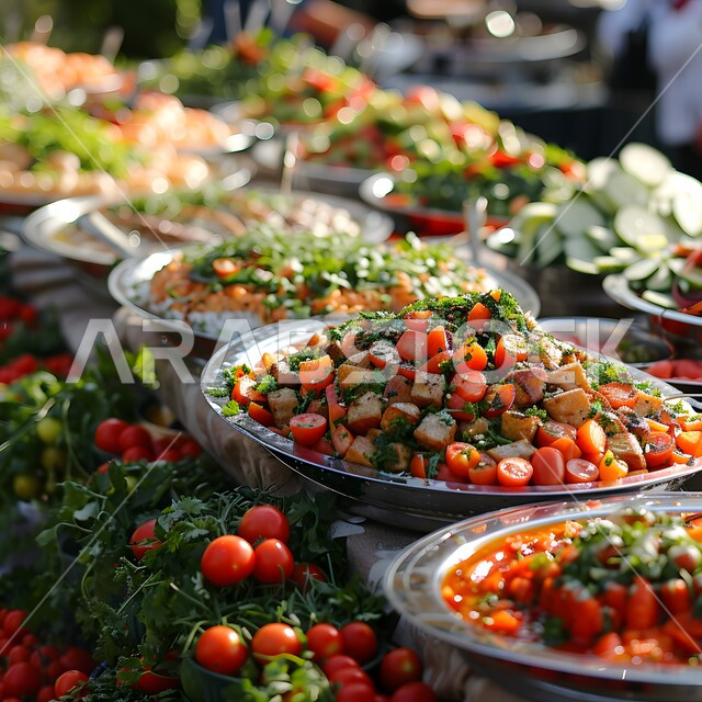 الأصناف و الأطباق والمقبلات اللذيذة، سفرة من المأكولات الشعبية التقليدية الشهية، وجبة الفطور ذات الأطباق المتنوعة والمغذية، تقديم الأطعمة المختلفة في مطاعم المملكة العربية السعودية، فن تقديم الطعام في المطابخ الشرقية، وصفات ذات نكهات مميزة