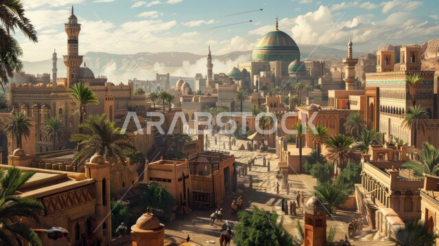 القرى والمدن القديمة في المملكة العربية السعودية, الآثار التاريخية والبيوت الطينية في الأحياء السكنية, الهندسة الفنية المعمارية على الطراز التقليدي, أشجار النخيل المحيطة بالمناطق الخليجية التراثية