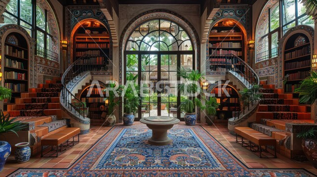 مدخل لمبنى فخم بتصميم متميز، الفن الهندسي المعماري للمباني على الطراز الحديث، الشقق والفلل السكنية الراقية في المملكة العربية السعودية، التصاميم والديكورات الفاخرة للمداخل المنزلية، الاهتمام بنباتات الزينة الخضراء 