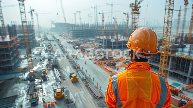 مفهوم تحسين البنية التحتية للبلاد، أعمال البناء والمقاولات والتطوير العقاري، إنشاء الأساسات والهياكل للمشروعات السكنية والمصانع، التطور المعماري والحضاري في المملكة العربية السعودية، تشييد المباني والمشاريع الضخمة، العمل في مجال الهندسة الإنشائية