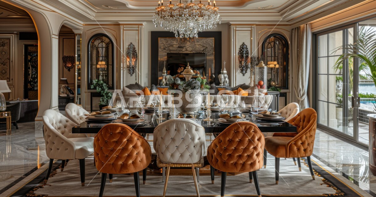 Dining room with elegant designs, modern interior home decorations for ...
