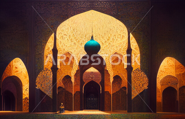 فن وزخرفة إسلامية، الديكورات والتصاميم الهندسية المعمارية لبناء المساجد في المملكة العربية السعودية، مفهوم العبادة والتقرب إلى الله تعالى، الساحة الخارجية لمسجد عريق، معالم وأماكن مقدسة، المآذن والقبب على الطراز الإسلامي العصري الحديث