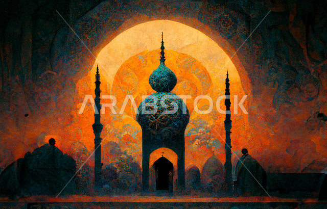 فن وزخرفة إسلامية، الديكورات والتصاميم الهندسية المعمارية لبناء المساجد في المملكة العربية السعودية، مفهوم العبادة والتقرب إلى الله تعالى، الساحة الخارجية لمسجد عريق، معالم وأماكن مقدسة، المآذن والقبب على الطراز الإسلامي العصري الحديث