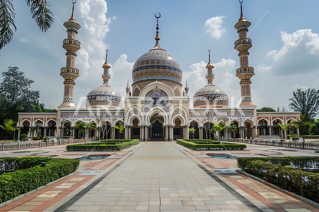 الفن الهندسي المعماري على الطراز الاسلامي لقبب ومآذن المساجد في المملكة العربية السعودية, المعالم الدينية المقدسة, نداء المسلمين لأداء الفرائض والصلوات والتقرب إلى الله، الاهتمام بالتشجير وزراعة النباتات الخضراء