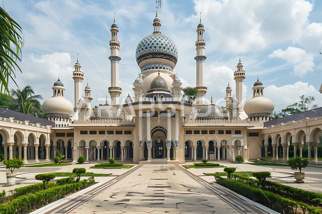 الفن الهندسي المعماري على الطراز الاسلامي لقبب ومآذن المساجد في المملكة العربية السعودية, المعالم الدينية المقدسة, نداء المسلمين لأداء الفرائض والصلوات والتقرب إلى الله، الاهتمام بالتشجير وزراعة النباتات الخضراء