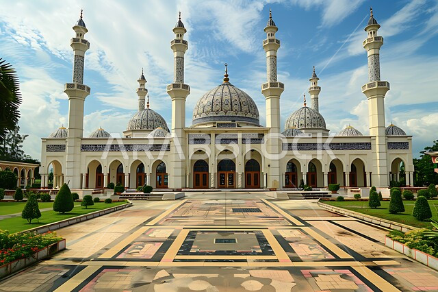 الفن الهندسي المعماري على الطراز الاسلامي لقبب ومآذن المساجد في المملكة العربية السعودية, المعالم الدينية المقدسة, نداء المسلمين لأداء الفرائض والصلوات والتقرب إلى الله، الاهتمام بالتشجير وزراعة النباتات الخضراء