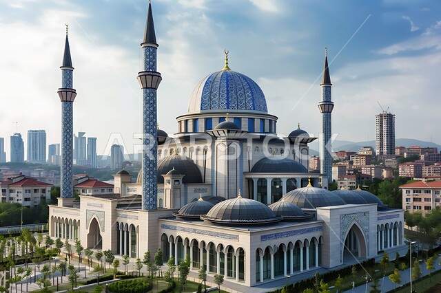 الفن الهندسي المعماري على الطراز الاسلامي لقبب ومآذن المساجد في المملكة العربية السعودية, المعالم الدينية المقدسة, نداء المسلمين لأداء الفرائض والصلوات والتقرب إلى الله، الاهتمام بالتشجير وزراعة النباتات الخضراء