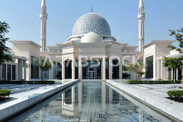 نداء المسلمين لأداء الفرائض والصلوات والتقرب إلى الله، الفن الهندسي المعماري على الطراز الاسلامي لقبب ومآذن المساجد في المملكة العربية السعودية, الديكورات والتصاميم المتميزة لنافورة الماء، المعالم الدينية المقدسة, الاهتمام بالتشجير وزراعة النباتات الخضراء