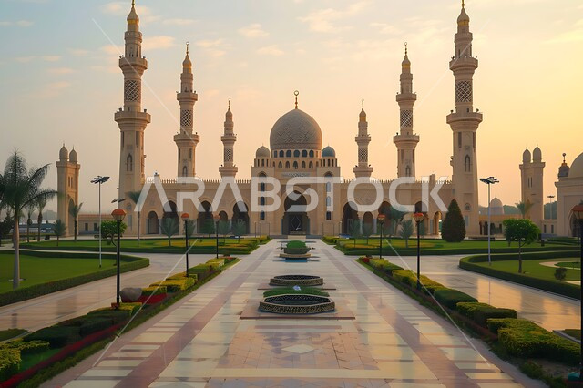 أماكن ومعالم دينية مقدسة, الاهتمام بالتشجير وزراعة النباتات الخضراء، الفن الهندسي المعماري على الطراز الاسلامي لقبب ومآذن المساجد في المملكة العربية السعودية, نداء المسلمين لأداء الفرائض والصلوات والتقرب إلى الله