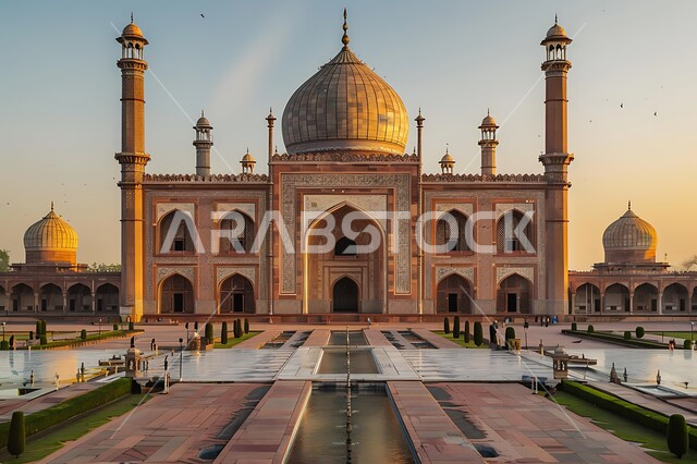 الديكورات والتصاميم المتميزة لنافورة الماء، نداء المسلمين لأداء الفرائض والصلوات والتقرب إلى الله، الفن الهندسي المعماري على الطراز الاسلامي لقبب ومآذن المساجد في المملكة العربية السعودية, المعالم الدينية المقدسة, الاهتمام بالتشجير وزراعة النباتات الخضراء