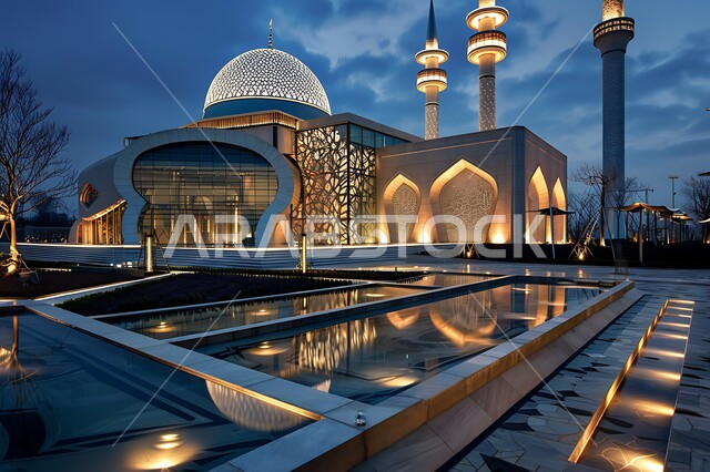 المعالم والأماكن الدينية المقدسة, القبب والمآذن المضيئة ليلا، نداء المسلمين لأداء الفرائض والصلوات والتقرب إلى الله، الفن الهندسي المعماري على الطراز الاسلامي لبناء المساجد في المملكة العربية السعودية, التصاميم والديكورات المتميزة