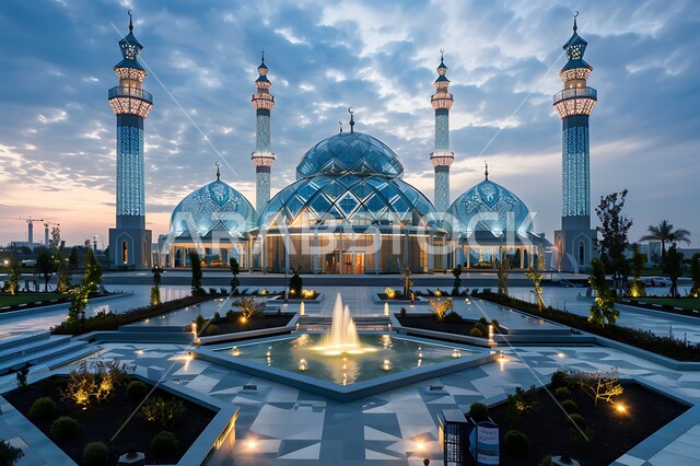 نداء المسلمين لأداء الفرائض والصلوات والتقرب إلى الله، المعالم والأماكن الدينية المقدسة, القبب والمآذن المضيئة، الفن الهندسي المعماري على الطراز الاسلامي لبناء المساجد في المملكة العربية السعودية, التصاميم والديكورات المتميزة 