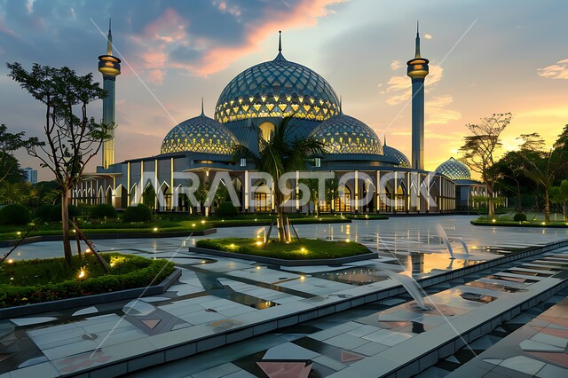 نداء المسلمين لأداء الفرائض والصلوات والتقرب إلى الله، المعالم والأماكن الدينية المقدسة, القبب والمآذن المضيئة، الفن الهندسي المعماري على الطراز الاسلامي لبناء المساجد في المملكة العربية السعودية, التصاميم والديكورات المتميزة 