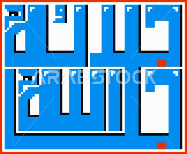 الله جل جلاله, لوحات جدارية فنية, خطوط وعبارات اسلامية, قالب تصميم ديني, زخارف ونقوش بالخط الازرق والاحمر, مخطوطات عربية بعبارات وآيات وأدعية دينية, خلفية بيضاء