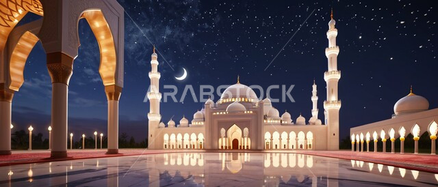 الديكورات والتصاميم المتميزة، المآذن والقبب المضيئة ليلا، نداء المسلمين لأداء الفرائض والصلوات والتقرب إلى الله، الفن الهندسي المعماري على الطراز الاسلامي لبناء المساجد في المملكة العربية السعودية, المعالم والأماكن الدينية المقدسة