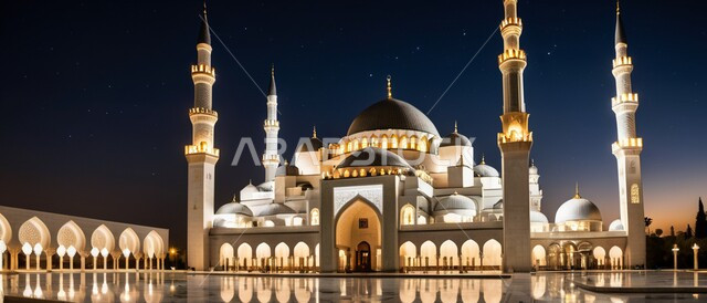 النمو والتقدم العمراني على الطراز الاسلامي لبناء المساجد في المملكة العربية السعودية, الديكورات والتصاميم المتميزة للمآذن والقبب المضيئة ليلا، نداء المسلمين لأداء الفرائض والصلوات والتقرب إلى الله، المعالم والأماكن الدينية المقدسة