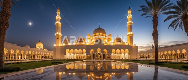 النمو والتقدم العمراني على الطراز الاسلامي لبناء المساجد في المملكة العربية السعودية, الديكورات والتصاميم المتميزة للمآذن والقبب المضيئة ليلا، نداء المسلمين لأداء الفرائض والصلوات والتقرب إلى الله، المعالم والأماكن الدينية المقدسة