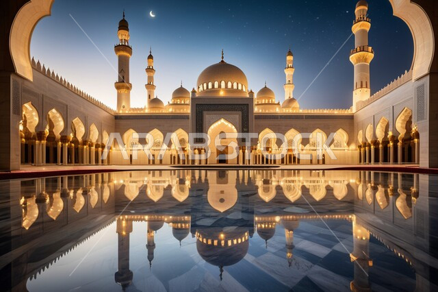 التصميمات والديكورات المتميزة للمآذن والقبب المضيئة ليلا، النمو والتقدم العمراني على الطراز الاسلامي لبناء المساجد في المملكة العربية السعودية, نداء المسلمين لأداء الفرائض والصلوات والتقرب إلى الله، المعالم والأماكن الدينية المقدسة