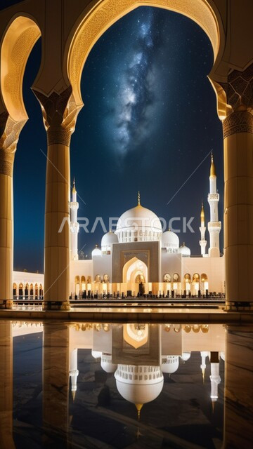 التصميمات والديكورات المتميزة للمآذن والقبب المضيئة ليلا، النمو والتقدم العمراني على الطراز الاسلامي لبناء المساجد في المملكة العربية السعودية, نداء المسلمين لأداء الفرائض والصلوات والتقرب إلى الله، المعالم والأماكن الدينية المقدسة