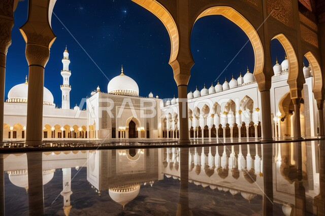 الديكورات والتصميمات المتميزة للمآذن والقبب المضيئة ليلا، النمو والتقدم العمراني على الطراز الاسلامي لبناء المساجد في المملكة العربية السعودية, نداء المسلمين لأداء الفرائض والصلوات والتقرب إلى الله، المعالم والأماكن الدينية المقدسة