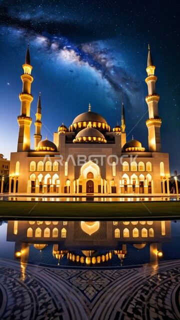 الديكورات والتصميمات المتميزة للمآذن والقبب المضيئة ليلا، النمو والتقدم العمراني على الطراز الاسلامي لبناء المساجد في المملكة العربية السعودية, نداء المسلمين لأداء الفرائض والصلوات والتقرب إلى الله، المعالم والأماكن الدينية المقدسة