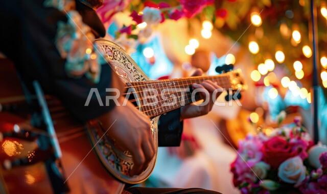 جلسة وناسة وطرب، مواهب فنية طربية، صورة لمجموعة من الآلات الموسيقية السعودية التقليدية المشهورة على بساط شعبي، الاستمتاع بالعزف على الاّلات الوترية الكلاسيكة، مفهوم احياء التراث الموسيقي والثقافي