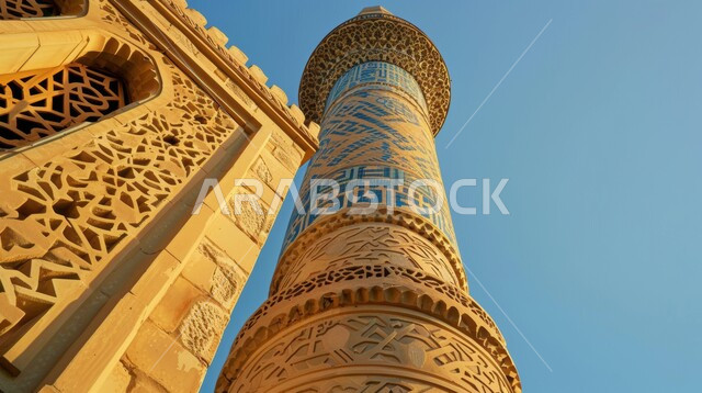 التصاميم والديكورات الخارجية الأنيقة للمساجد في المملكة العربية السعودية، مفهوم العبادة والتقرب إلى الله تعالى، النقوش والزخارف على الجدران الخارجية للقبب والأقواس والأعمدة، الفن الهندسي المعماري على الطراز الإسلامي