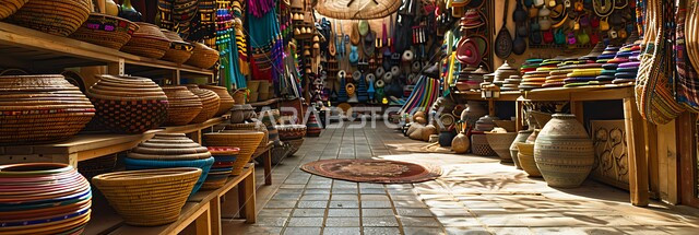 الأواني والأدوات الفخارية والسلال المنسوجة من الخوص, التراث والعراقة والأصالة, مناطق أثرية قديمة لجذب واستقطاب الزوار من شتى أنحاء العالم, معالم سياحية مشهورة, أعمال يدوية ومنتجات تراثية, أسواق تجارية شعبية في المملكة العربية السعودية