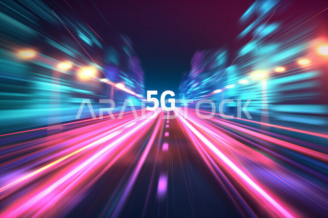 التطور و التقدم التكنولوجي و التقني في المملكة العربية السعودية, مفهوم التحول الرقمي, استخدام شبكات اتصال الجيل الخامس, خلفية هولوجرمية ثلاثية الأبعاد