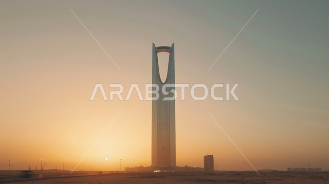 الفن الهندسي المعماري لمبنى برج المملكة في مدينة الرياض, تنمية المنشآت الهندسية الحديثة في المملكة العربية السعودية، أماكن ومعالم سياحية مشهورة لجذب الزوار من شتى أنحاء العالم، ناطحات السحاب والمباني في العاصمة