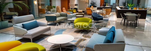 الفن الهندسي المعماري المتطور, مكتب عمل بألوان هادئة, تصميم عصري حديث لمكاتب الشركات في مدينة الرياض في المملكة العربية السعودية، غرف مكتبية بتصاميم داخلية وديكورات راقية مع اثاث فاخر ومريح