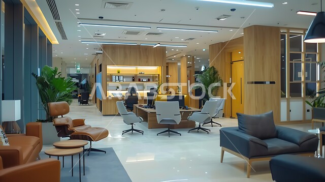 الفن الهندسي المعماري المتطور, مكتب عمل بألوان هادئة, تصميم عصري حديث لمكاتب الشركات في مدينة الرياض في المملكة العربية السعودية، غرف مكتبية بتصاميم داخلية وديكورات راقية مع اثاث فاخر ومريح