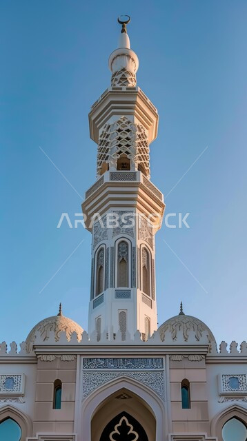 Mosque Minarets in the Blue Sky