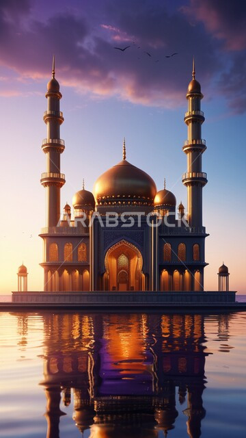 Destination of Muslims from all over the world, Saudi architectural art, building mosques overlooking the sea in the Kingdom of Saudi Arabia, performing acts of worship and duties and drawing closer to God Almighty, minarets and domes built in the ancient Arab-Islamic style, sacred Islamic landmarks and places