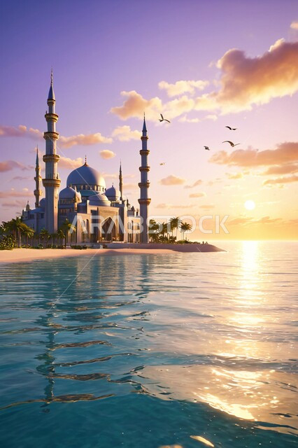 نداء المسلمين لأداء الفرائض والعبادات, المعالم والأماكن الاسلامية المقدسة, مفهوم العبادة والتقرب الى الله تعالى, الفنون الهندسية المعمارية على الطراز الاسلامي لأحد المساجد في المملكة العربية السعودية