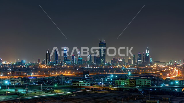 منظر مدينة الرياض ليلاً، الابراج وناطحات السحاب، الفن الهندسي المعماري، البناء الحديث والتصميم المتطور, معالم وأماكن سياحية مشهورة في المملكة العربية السعودية, جذب السياح الأجانب, النمو والتقدم العمراني على الطراز الحديث, رؤية سعودية مستقبلية 2030