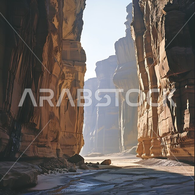 Mountains and rock formations in AlUla Governorate, rock formations in AlUla Governorate in the Kingdom of Saudi Arabia, famous tourist places, ancient historical monuments