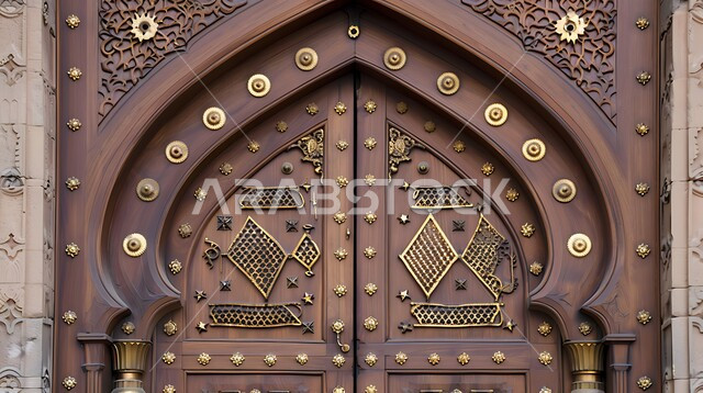 الهندسة الفنية المعمارية للعمارات القديمة, باب خشبي منحوت بالنقوش والزخارف التراثية، المنازل المبنية على الطراز الطيني القديم، قرى وأحياء سكنية شعبية في المملكة العربية السعودية