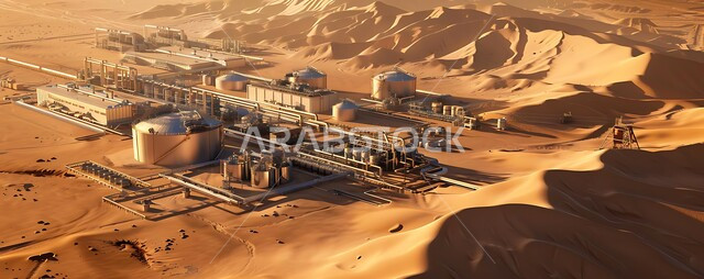 التطور الهندسي والعمراني لمصافي البترول في المملكة العربية السعودية، مصفاة نفط على الرمال الذهبية الناعمة، مناخ قاسي وجاف، اعتماد التقنيات والتكنولوجيا الحديثة في إنتاجية النفط والغاز، صناعات ومشاريع بيتروكيماوية، ادوات ومعدات ضخمة وحديثة