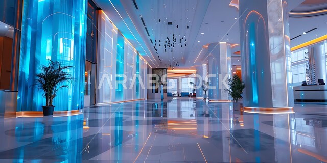 تصاميم عصرية ومبتكرة لبهو شركة، التصميم الراقي لردهة ومدخل الاستقبال للشركات في المملكة العربية السعودية، لوبي اوتيل بديزاينات عصرية حديثه، التصاميم والديكورات الداخلية للفنادق والمنتجعات الفاخرة في المملكة العربية السعودية، الإضاءة والأنوار المتميزة