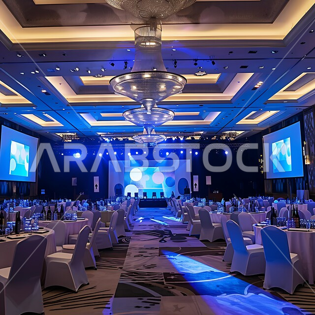 قاعة مؤتمرات مجهزة بالشاشات الكبيرة والأدوات والمعدات التقنية المتطورة، إقامة الندوات والمحاضرات في القاعات الضخمة بالمملكة العربية السعودية، معارض وفعاليات ترفيهية ثقافية، رؤية مستقبلية سعودية 2030، استخدام الإجهزة الالكترونية الحديثة