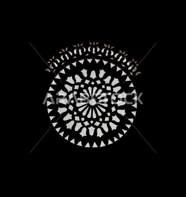 صورة لإطار دائري باللون الأبيض بخلفية سوداء ، إطارات زخرفة